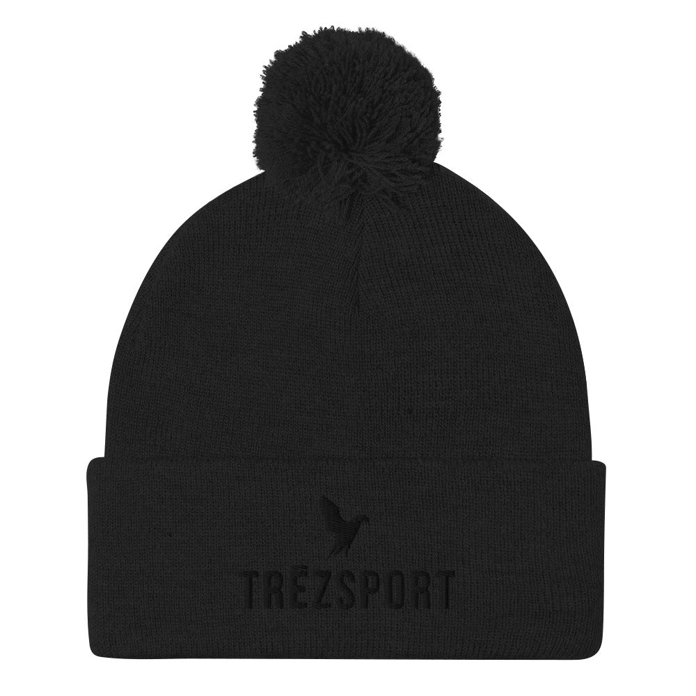 TRēZSPORT Limited Edition Pom-Pom Beanie - Signature Black Logo